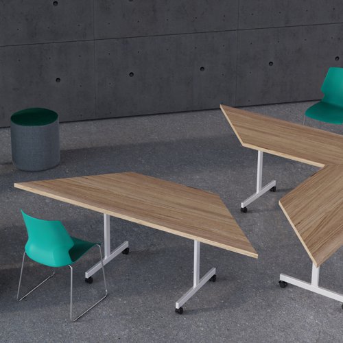 Jemini Rectangular Tilting Table 1600x700x720mm Nova Oak/Silver KF816852