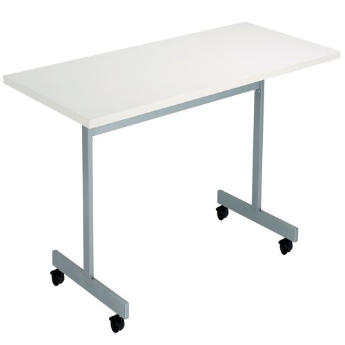 Jemini Rectangular Tilting Table 1600x800x720mm White/Silver KF816913 - KF816913
