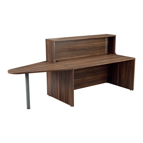 Jemini Reception Unit with Extension 1600x800x740mm Dark Walnut KF818320 - VOW - KF818320 - McArdle Computer and Office Supplies