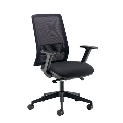 Cappela Nuevo Mesh Chair with Seat Slide and Height Adjustable Arms Black KF81906 - KF81906