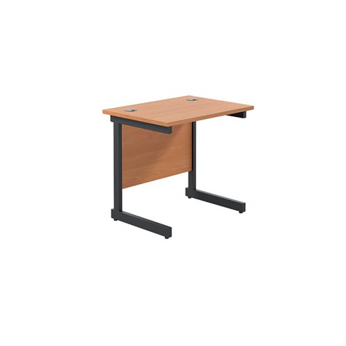 Jemini Rectangular Double Upright Cantilever Desk 800x600x730mm Beech/Black KF819479
