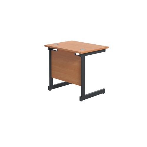 Jemini Rectangular Double Upright Cantilever Desk 800x600x730mm Beech/Black KF819479