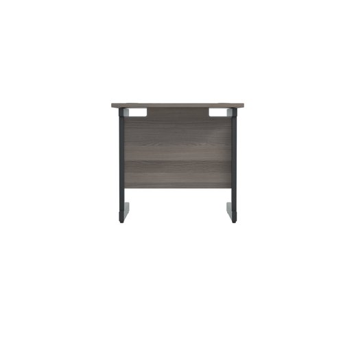 Jemini Rectangular Double Upright Cantilever Desk 800x600x730mm Grey Oak/Black KF819509