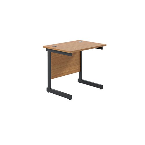 Jemini Rectangular Double Upright Cantilever Desk 800x600x730mm Nova Oak/Black KF819524