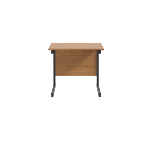 Jemini Rectangular Double Upright Cantilever Desk 800x600x730mm Nova Oak/Black KF819524