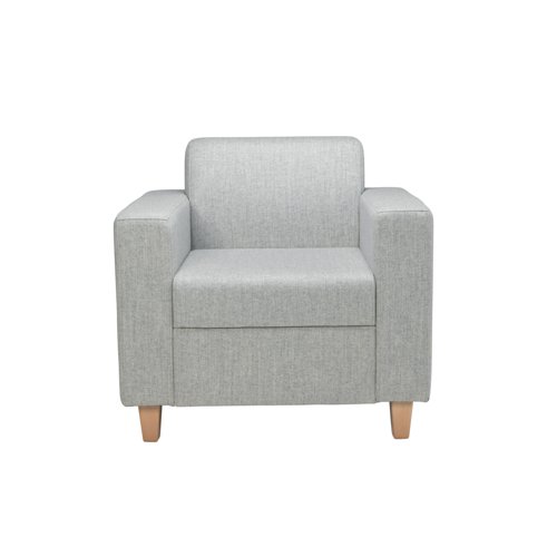 The Avior Iceberg fabric armchair is suitable for reception, breakouts areas. The chair is comfortable with a thick padded seat cushion which will stay looking smart. Fully upholstered in fabric with wooden feet for a professional finish.