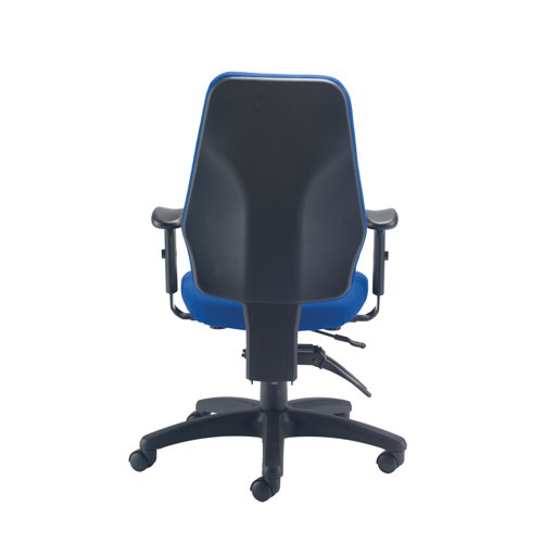 KF81974 | The Avior Centro Call Centre Chair has a thick, moulded back which enhances user comfort. Designed for call centres, control rooms and other multi-shift environments, the versatility of the asynchro mechanism, where the height and tilt of both the seat and back are adjustable, means it is easier to find a comfortable seating position. 2 dimensional adjustable arms are included as standard promoting good posture.