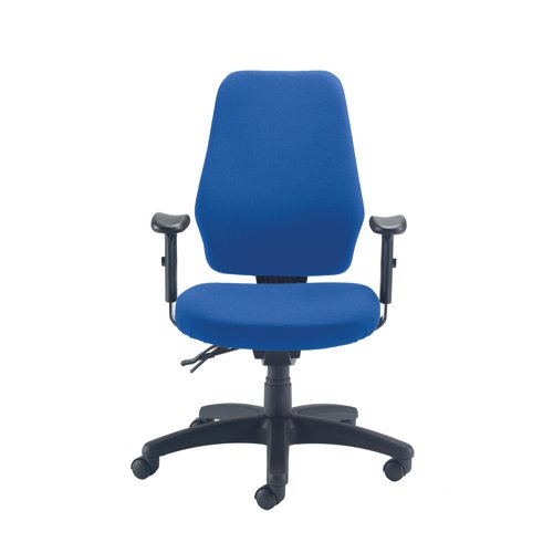 KF81974 | The Avior Centro Call Centre Chair has a thick, moulded back which enhances user comfort. Designed for call centres, control rooms and other multi-shift environments, the versatility of the asynchro mechanism, where the height and tilt of both the seat and back are adjustable, means it is easier to find a comfortable seating position. 2 dimensional adjustable arms are included as standard promoting good posture.