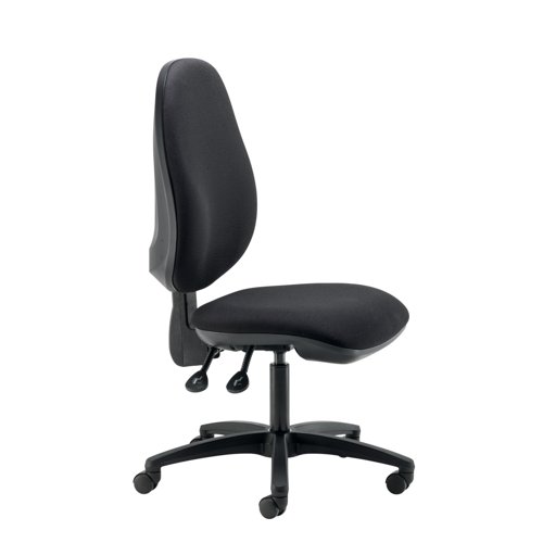 The Cappela Campos High Back Posture Chair is stylish and modern, a chair made for quality and ergonomic seating. It features a generous double curved seat, enhanced moulded foam cushions, modern posture curved backrest, ratchet backrest adjustment, light duty 2 lever mechanism. As well as fully tested underseat controls, optional inflatable lumbar support and a black moulded base as standard.