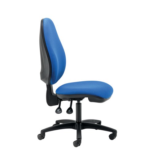 Cappela Campos High Back Posture Chair No Arms 2 Lever Mechanism Fabric Blue KF81987 - KF81987