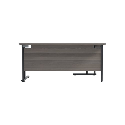 Jemini Radial Left Hand Double Upright Cantilever Desk 1800x1200x730mm Grey Oak/Black KF820512
