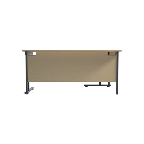 Jemini Radial Left Hand Double Upright Cantilever Desk 1800x1200x730mm Maple/Black KF820529