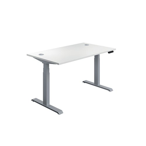 First Sit/Stand Desk 1400x800x630-1290mm White/Silver KF820635