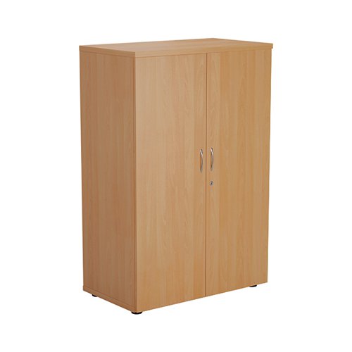 This First Cupboard provides a convenient storage solution for organised office filing. Complete with three shelves, this cupboard is suitable for filing and storing lever arch and box files and includes two lockable doors. The cupboard measures W800 x D450 x H1200mm and comes in a beech finish to complement the First furniture range.