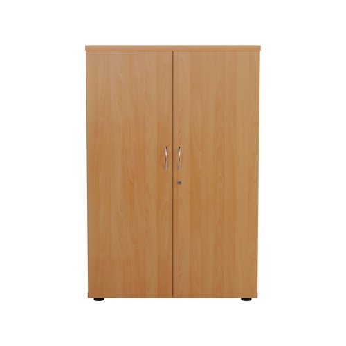 This First Cupboard provides a convenient storage solution for organised office filing. Complete with three shelves, this cupboard is suitable for filing and storing lever arch and box files and includes two lockable doors. The cupboard measures W800 x D450 x H1200mm and comes in a beech finish to complement the First furniture range.