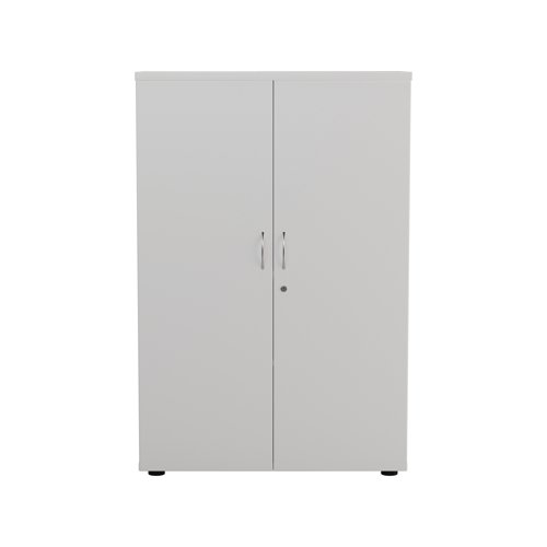 This First Cupboard provides a convenient storage solution for organised office filing. Complete with three shelves, this cupboard is suitable for filing and storing lever arch and box files and includes two lockable doors. The cupboard measures W800 x D450 x H1200mm and comes in a white finish to complement the First furniture range.