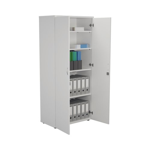 First Wooden Storage Cupboard 800x450x1800mm White KF820987 KF820987