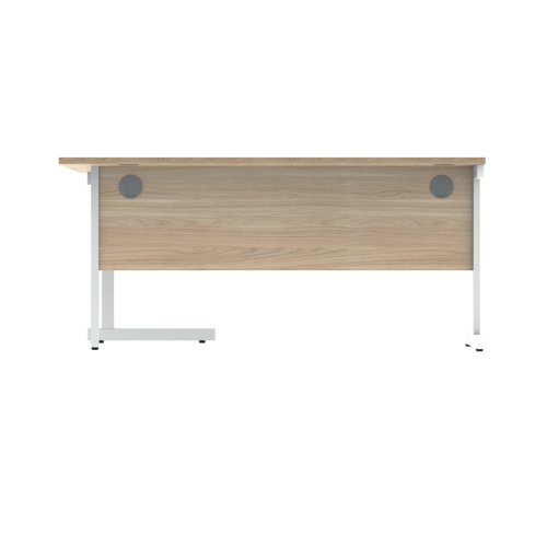 Polaris Right Hand Radial Single Upright Cantilever Desk 1600x1200x730mm Canadian Oak/White KF821450 VOW