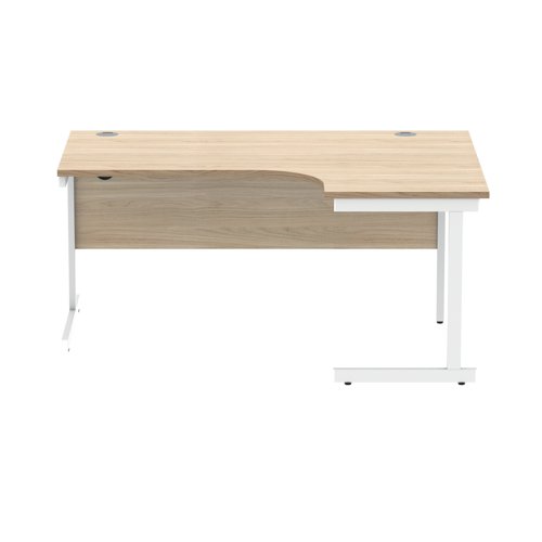 Polaris Right Hand Radial Single Upright Cantilever Desk 1600x1200x730mm Canadian Oak/White KF821450