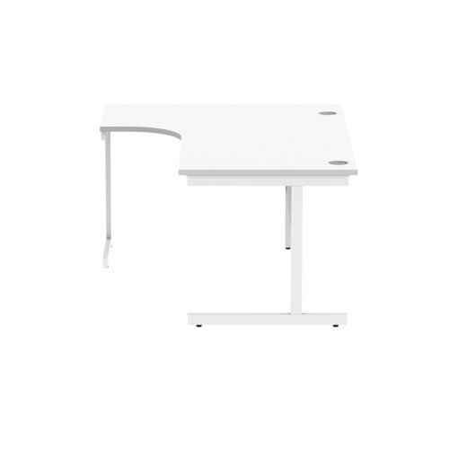 KF821480 Polaris Left Hand Radial Single Upright Cantilever Desk 1600x1200x730mm Arctic White/White KF821480