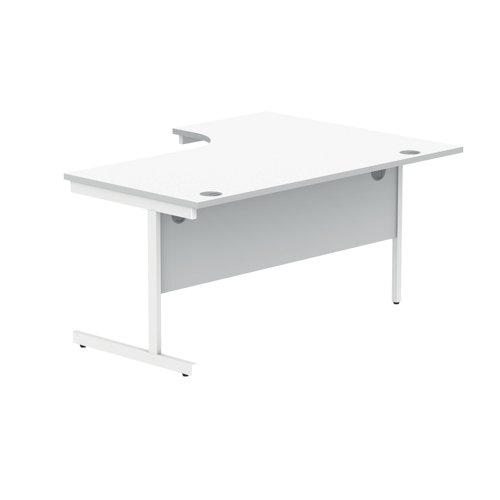 Polaris Left Hand Radial Single Upright Cantilever Desk 1600x1200x730mm Arctic White/White KF821480