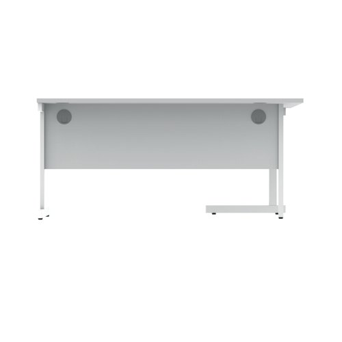 KF821480 Polaris Left Hand Radial Single Upright Cantilever Desk 1600x1200x730mm Arctic White/White KF821480