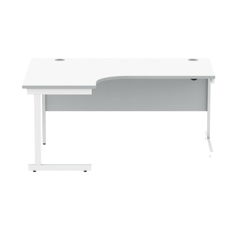 Polaris Left Hand Radial Single Upright Cantilever Desk 1600x1200x730mm Arctic White/White KF821480 VOW