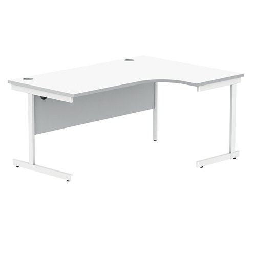 Polaris Right Hand Radial Single Upright Cantilever Desk 1600x1200x730mm Arctic White/White KF821490 VOW