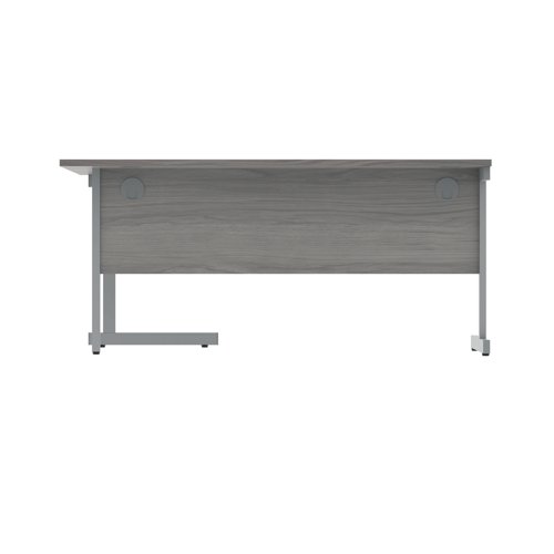 Polaris Right Hand Radial SU Cantilever Desk 1600x1200x730mm Alaskan Grey Oak/Silver KF821510
