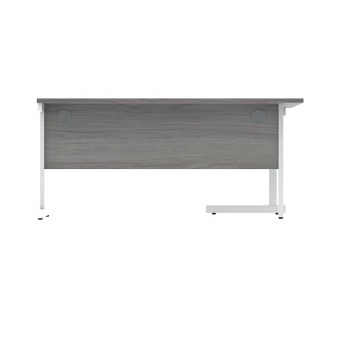 Polaris Left Hand Radial SU Cantilever Desk 1600x1200x730mm Alaskan Grey Oak/White KF821520 KF821520