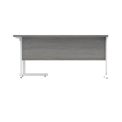 Polaris Right Hand Radial SU Cantilever Desk 1600x1200x730mm Alaskan Grey Oak/White KF821530 KF821530