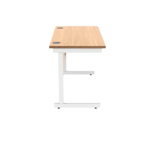 Polaris Rectangular Single Upright Cantilever Desk 1200x600x730mm Norwegian Beech/White KF821600 VOW