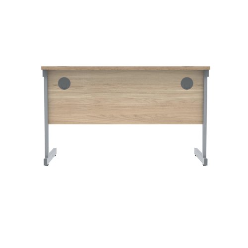 KF821660 Polaris Rectangular Single Upright Cantilever Desk 1200x600x730mm Canadian Oak/Silver KF821660