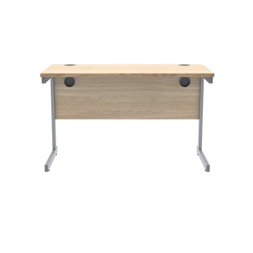 Polaris Rectangular Single Upright Cantilever Desk 1200x600x730mm Canadian Oak/Silver KF821660 VOW