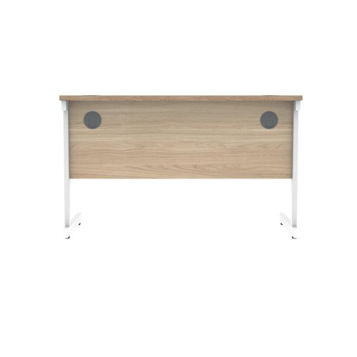 Polaris Rectangular Single Upright Cantilever Desk 1200x600x730mm Canadian Oak/White KF821720