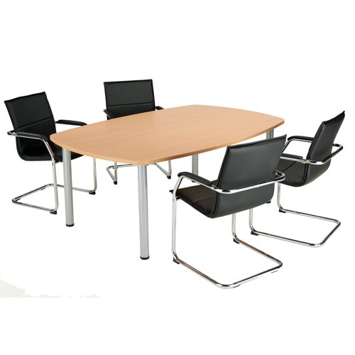Jemini Boardroom Table Pole Leg 1800x1200x730mm Beech KF821823 - KF821823