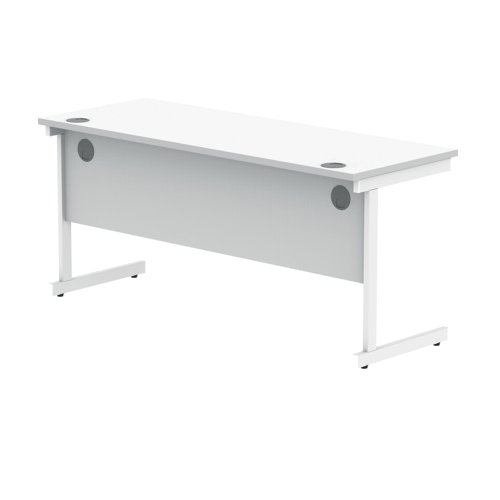 Polaris Rectangular Single Upright Cantilever Desk 1600x600x730mm Arctic White/White KF821860 VOW