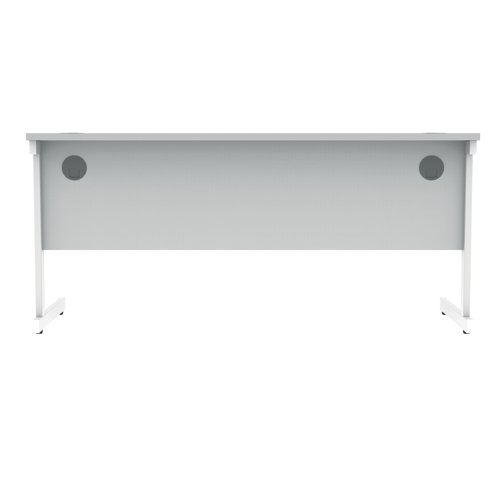 KF821860 Polaris Rectangular Single Upright Cantilever Desk 1600x600x730mm Arctic White/White KF821860