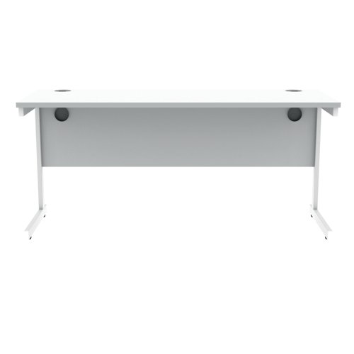 Polaris Rectangular Single Upright Cantilever Desk 1600x600x730mm Arctic White/White KF821860
