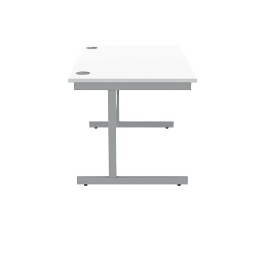 Polaris Rectangular Single Upright Cantilever Desk 1200x800x730mm Arctic White/White KF821870 VOW