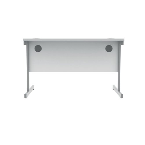 KF821870 Polaris Rectangular Single Upright Cantilever Desk 1200x800x730mm Arctic White/White KF821870