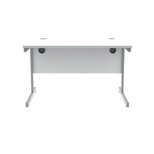 Polaris Rectangular Single Upright Cantilever Desk 1200x800x730mm Arctic White/White KF821870