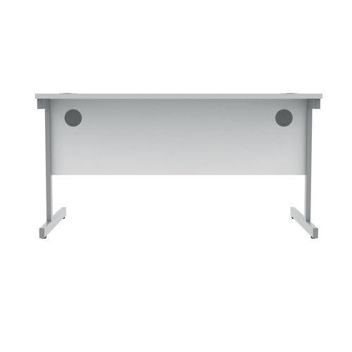 KF821880 Polaris Rectangular Single Upright Cantilever Desk 1400x800x730mm Arctic White/White KF821880