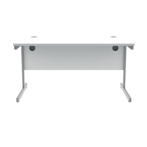 Polaris Rectangular Single Upright Cantilever Desk 1400x800x730mm Arctic White/White KF821880 VOW
