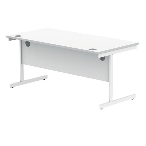 KF821890 Polaris Rectangular Single Upright Cantilever Desk 1600x800x730mm Arctic White/White KF821890