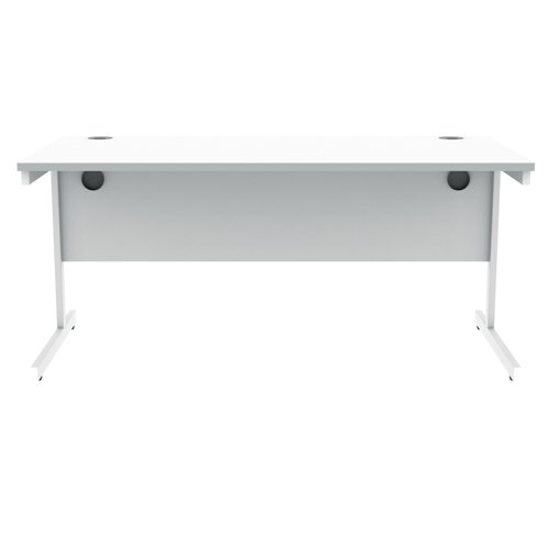 Polaris Rectangular Single Upright Cantilever Desk 1600x800x730mm Arctic White/White KF821890