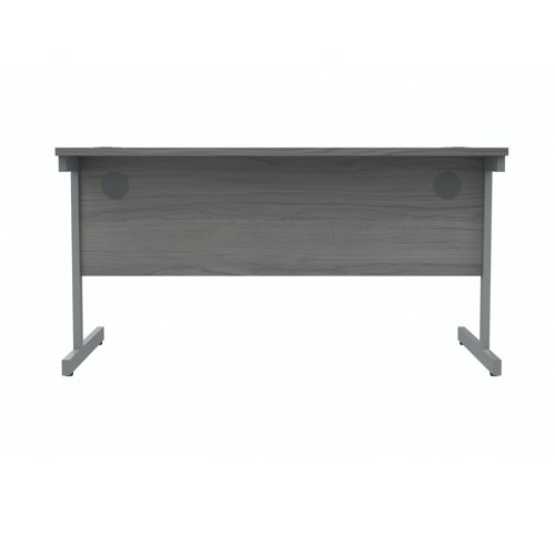 Polaris Rectangular Single Upright Cantilever Desk 1400x800x730mm Alaskan Grey Oak/Silver KF821940