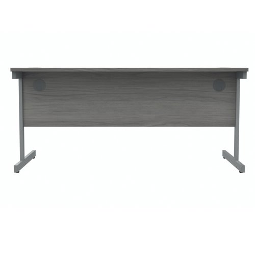 Polaris Rectangular Single Upright Cantilever Desk 1600x800x730mm Alaskan Grey Oak/Silver KF821950