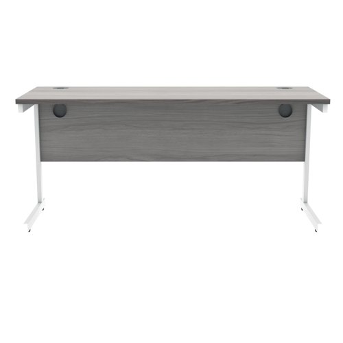 Polaris Rectangular Single Upright Cantilever Desk 1600x600x730mm Alaskan Grey Oak/White KF821980