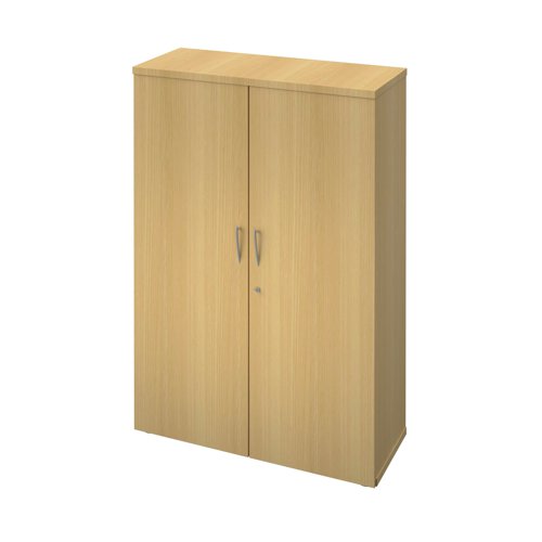 This Avior executive cupboard has two shelves. To protect sensitive files or your possessions, it has lockable double doors with silver handles.